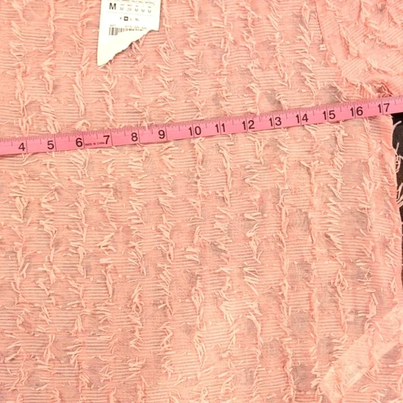 Zara Pink Textured Women's Top , Blouse, Size Medium,New With Tags - Picture 5 of 6